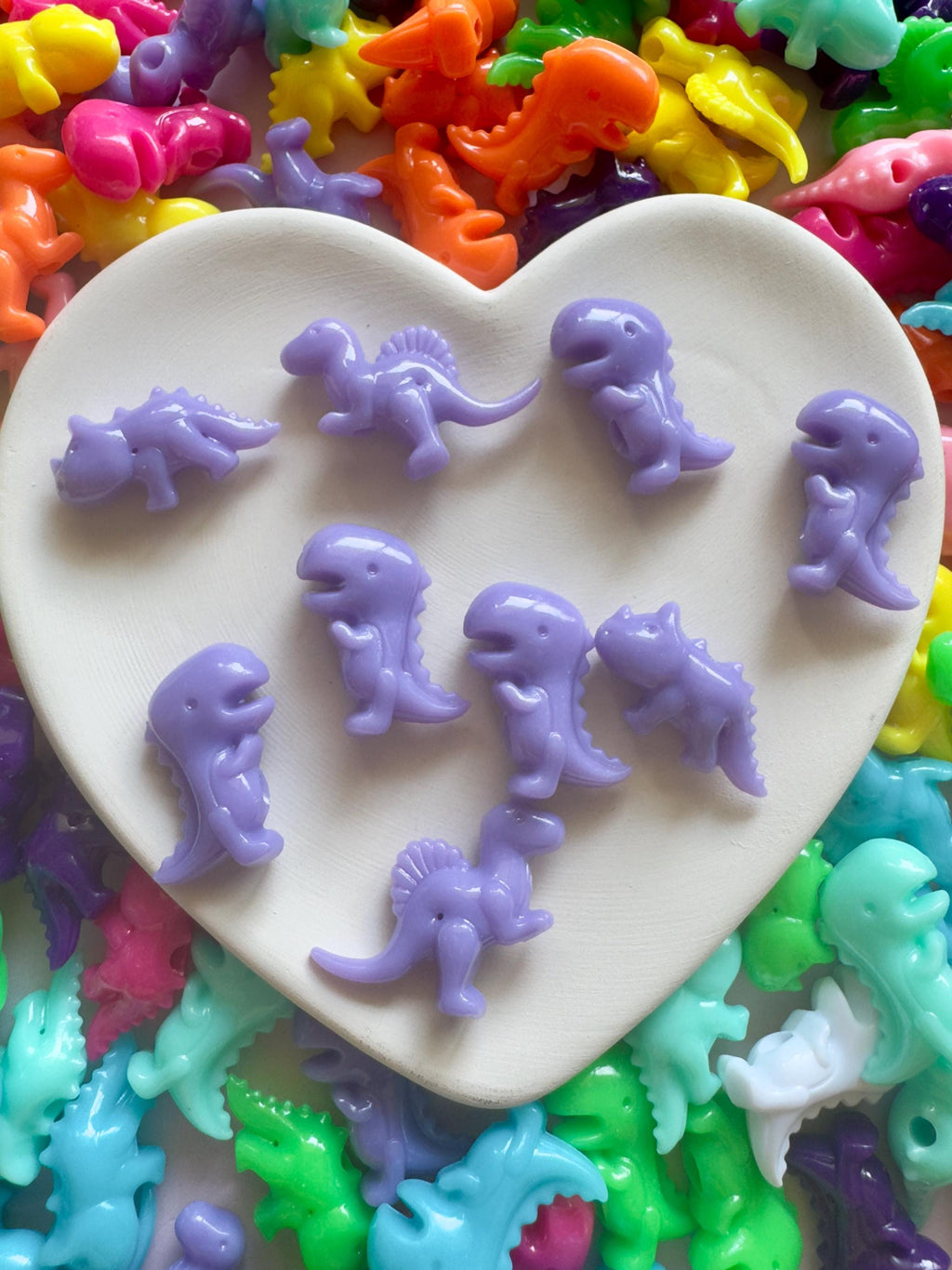 50 pcs Light Purple Dinosaur Beads: Kidcore Y2K Jewelry, Crafts