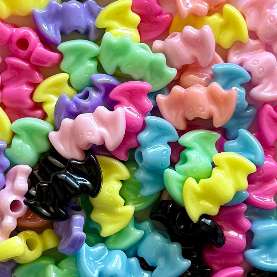 Bat Beads, SPOOKY!! Acrylic, 20 pcs, 25mm, Hole: 3.2mm