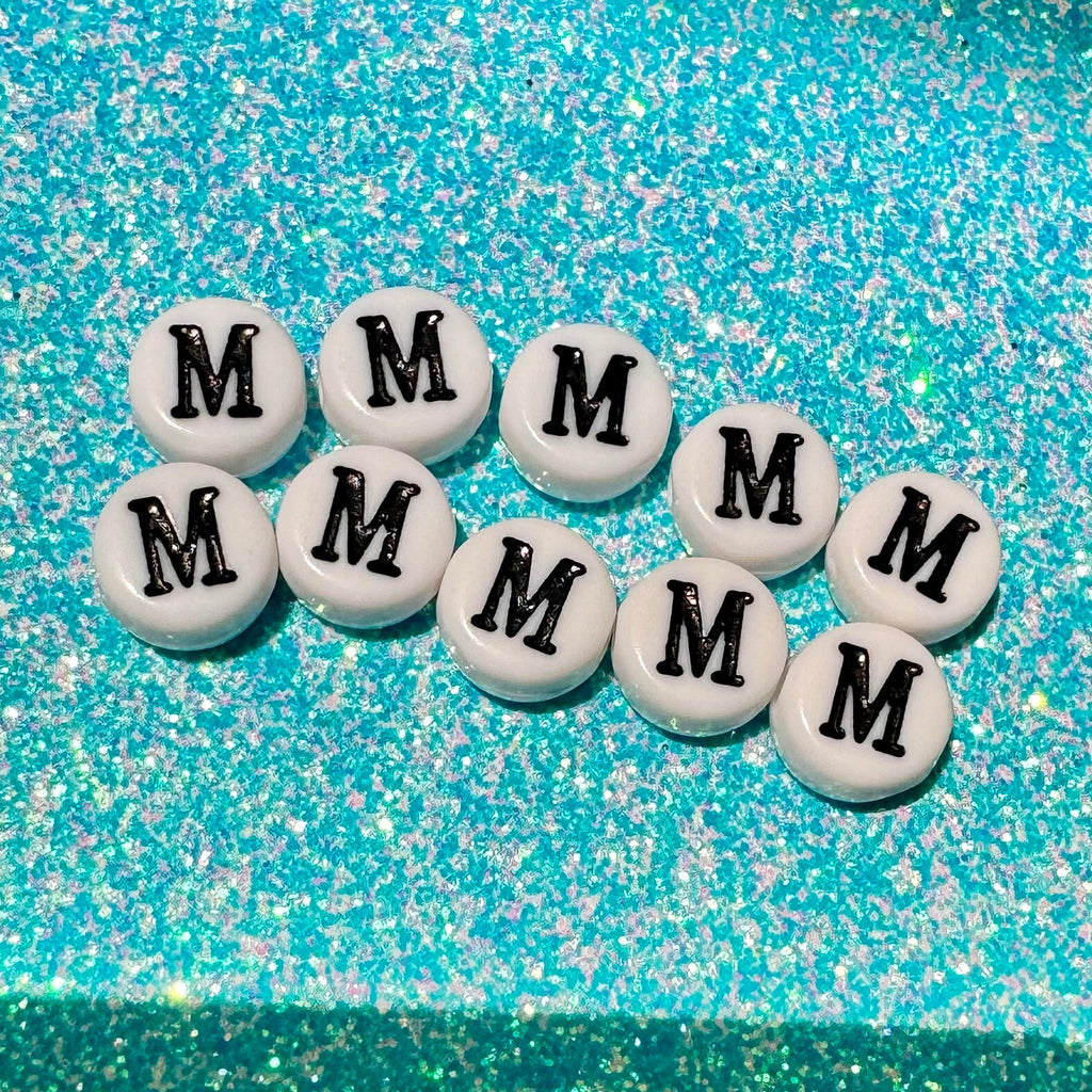 100 Mu Greek Letter Beads: White Acrylic Beads for Sorority Crafts, 7mm