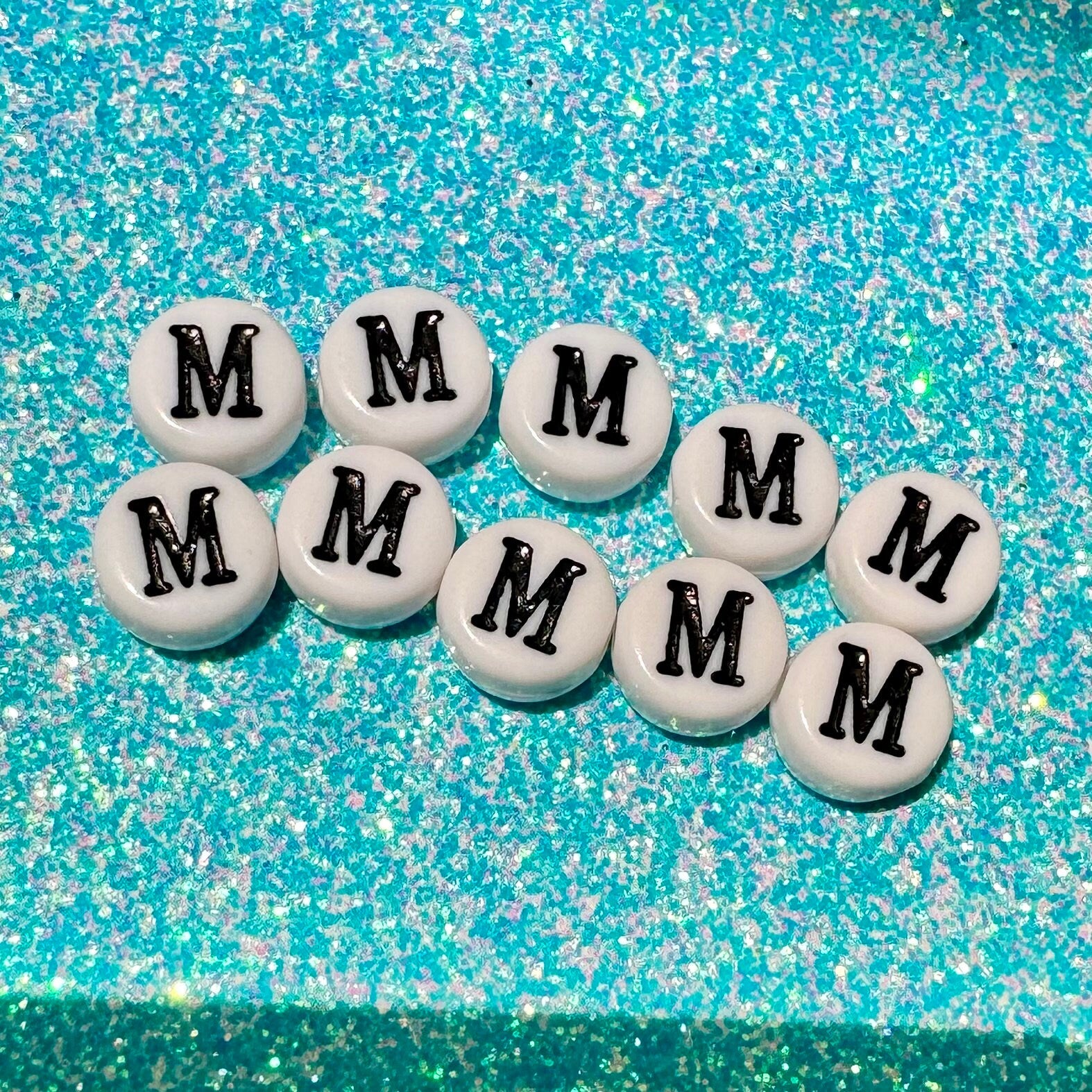 100 Mu Greek Letter Beads: White Acrylic Beads for Sorority Crafts, 7mm