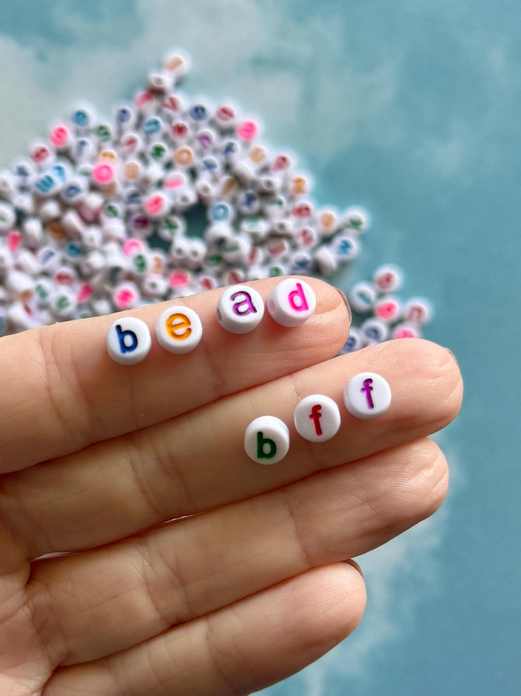 Colorful Lowercase Letter Beads, Acrylic Kandi Supplies (7mm, 100 Pieces)