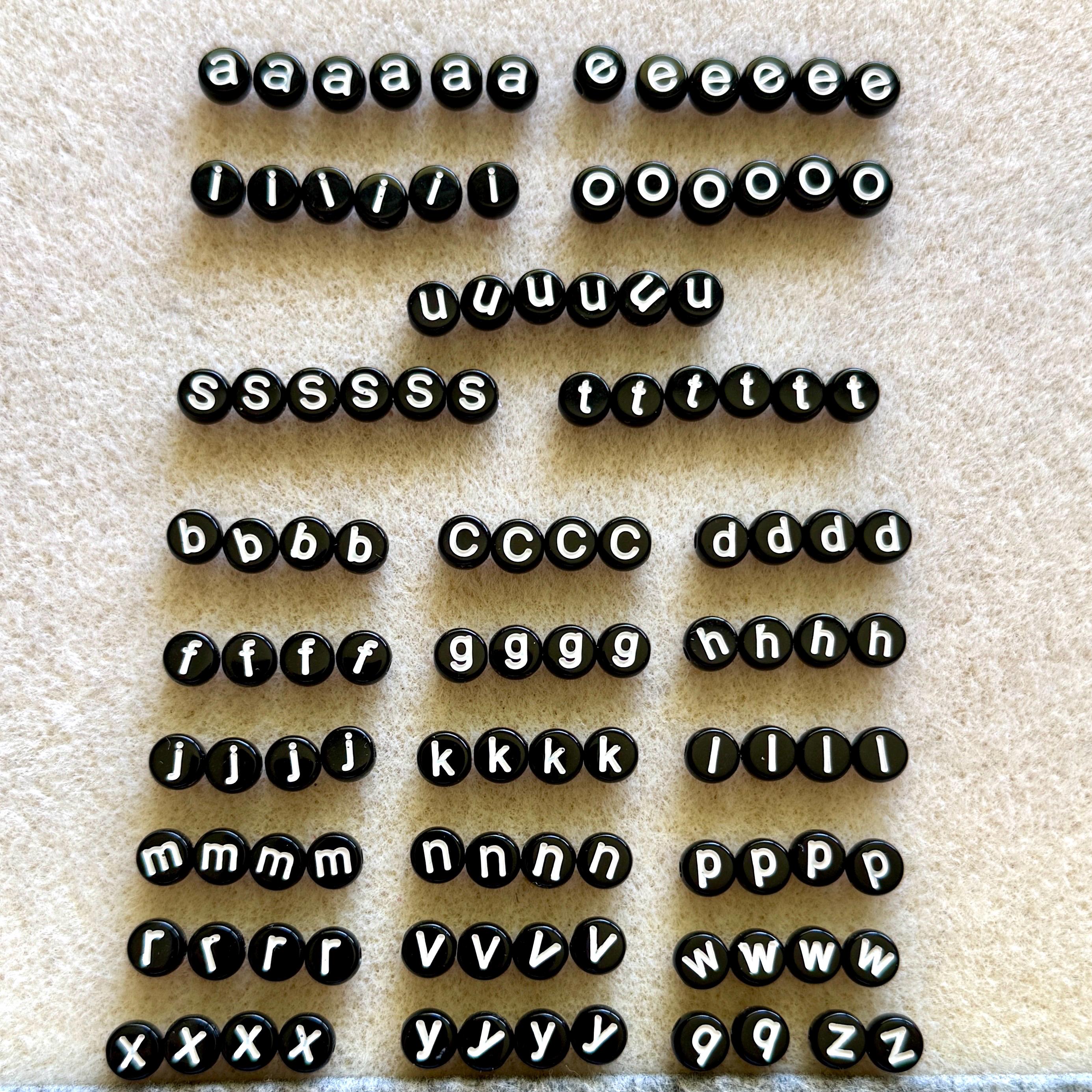 black and white lowercase beads!!! Make Unique Jewelry, Kandi, Kidcore, Teachers, Classrooms, 7mm