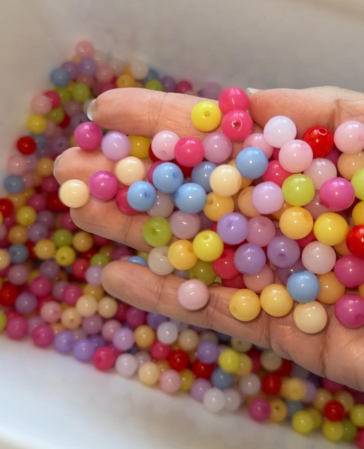 10mm Jelly Beads, Acrylic, 120 pcs