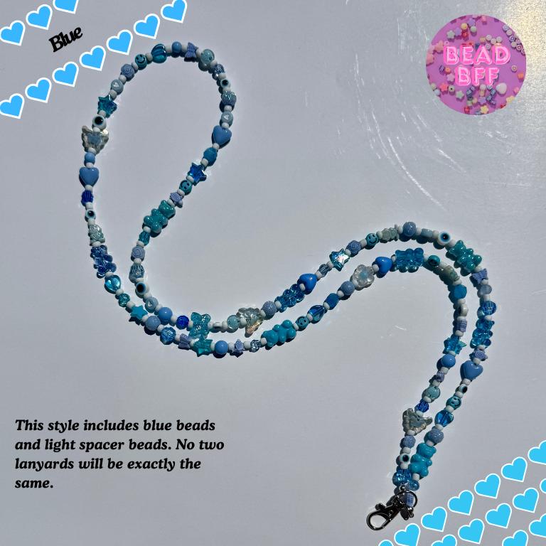 Custom Beaded Lanyard with Vertical Name Beads, Personalized Teacher Gift, Nurse ID Badge Holder, Y2K Kandi Kidcore Style