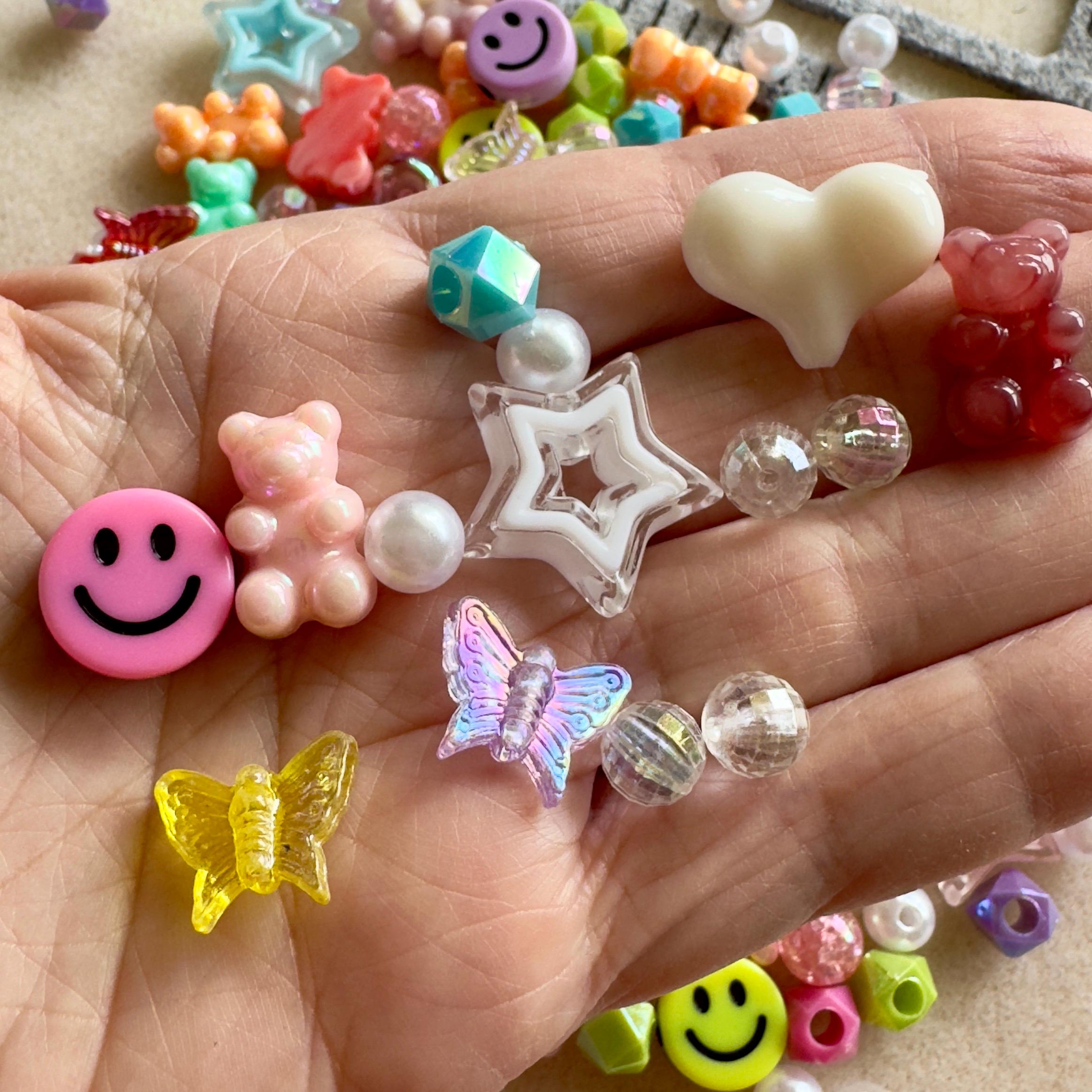 15mm Pastel Smiley Face Beads: Y2K Kawaii Acrylic Beads, 20 pcs