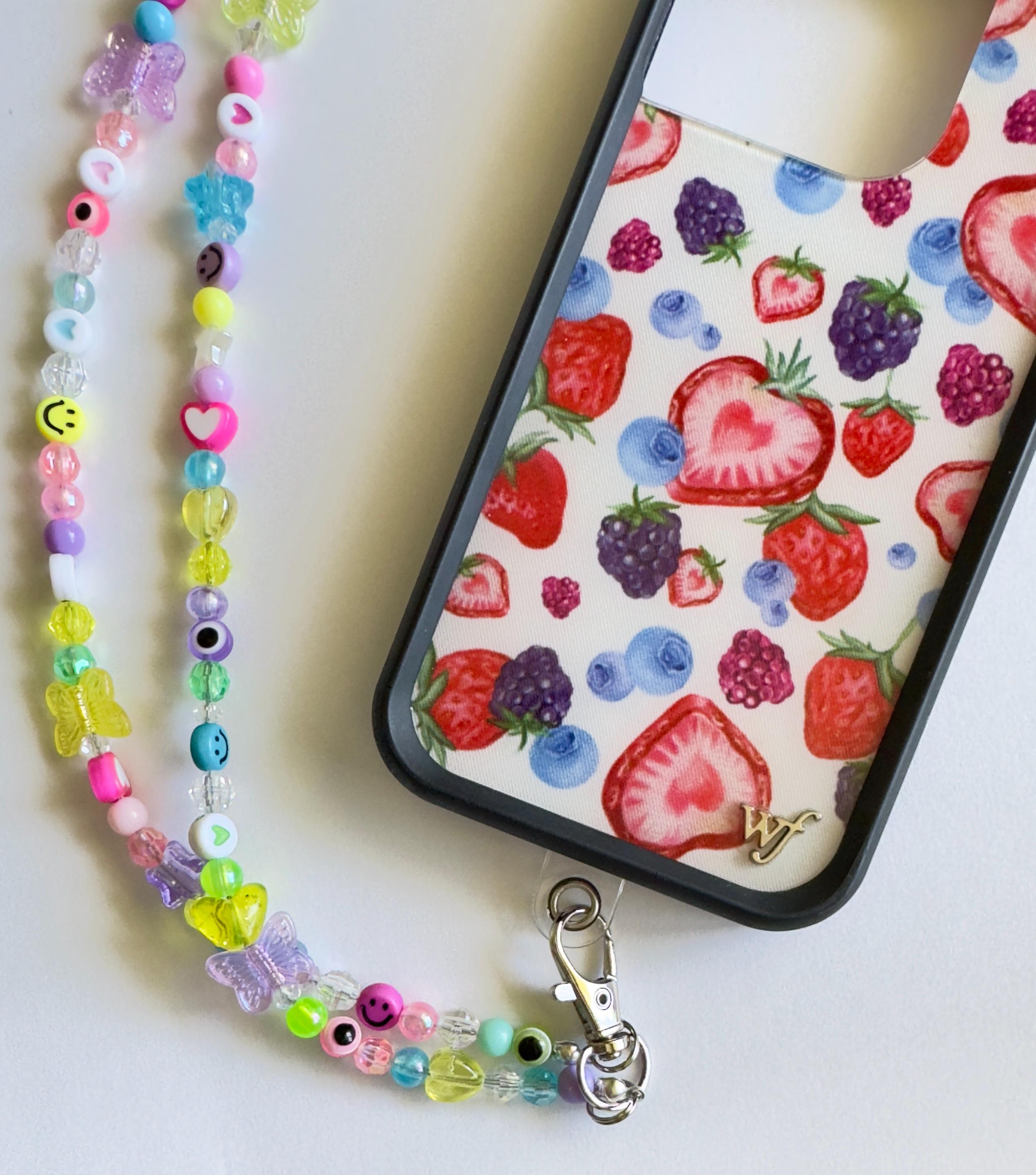 Custom Beaded Phone Strap: Y2K Kandi Kidcore Crossbody, 27"