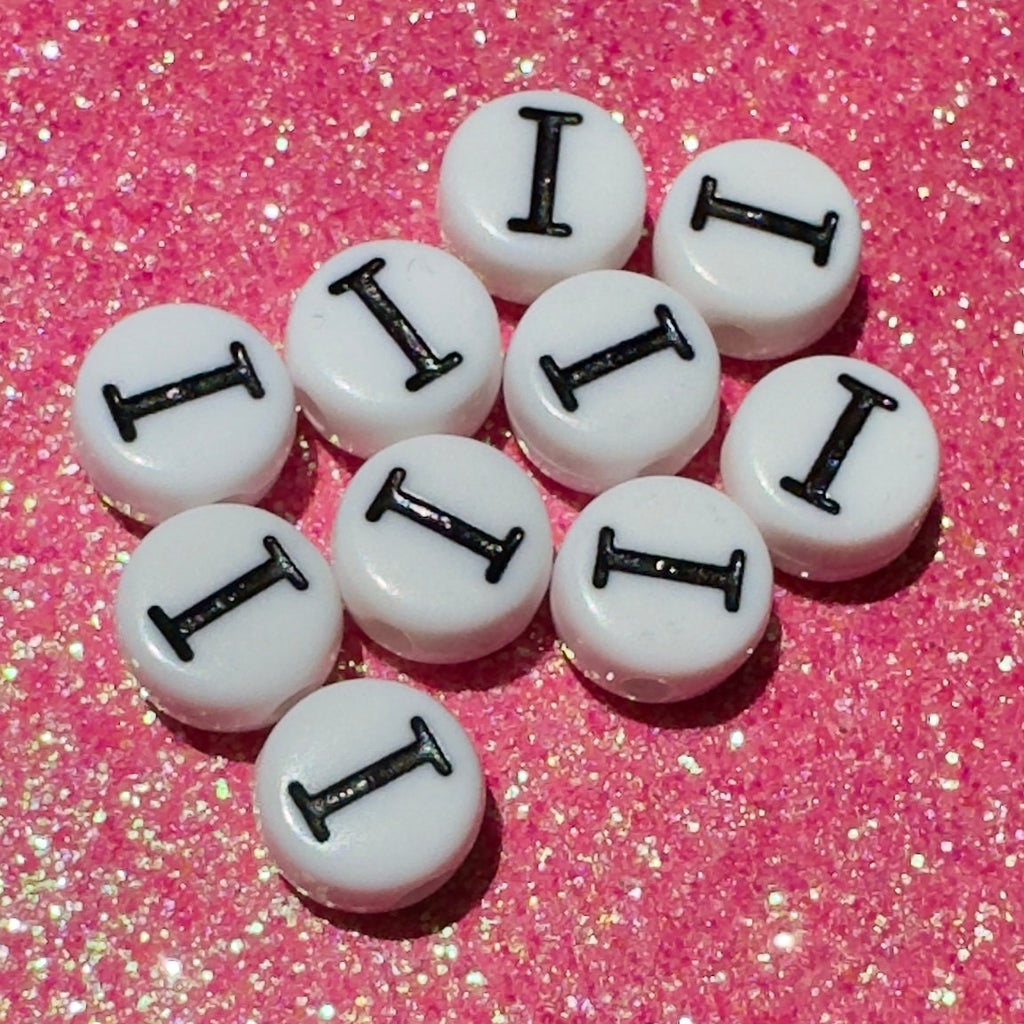 100 Iota Letter Beads: Greek Alphabet, DIY Sorority Jewelry (7mm)