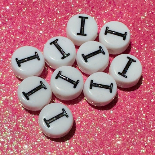 100 Iota Letter Beads: Greek Alphabet, DIY Sorority Jewelry (7mm)