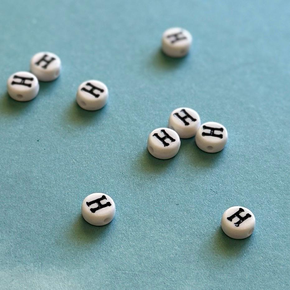 100 Eta “H” Greek Letter Beads: DIY Sorority Bracelet Accessories