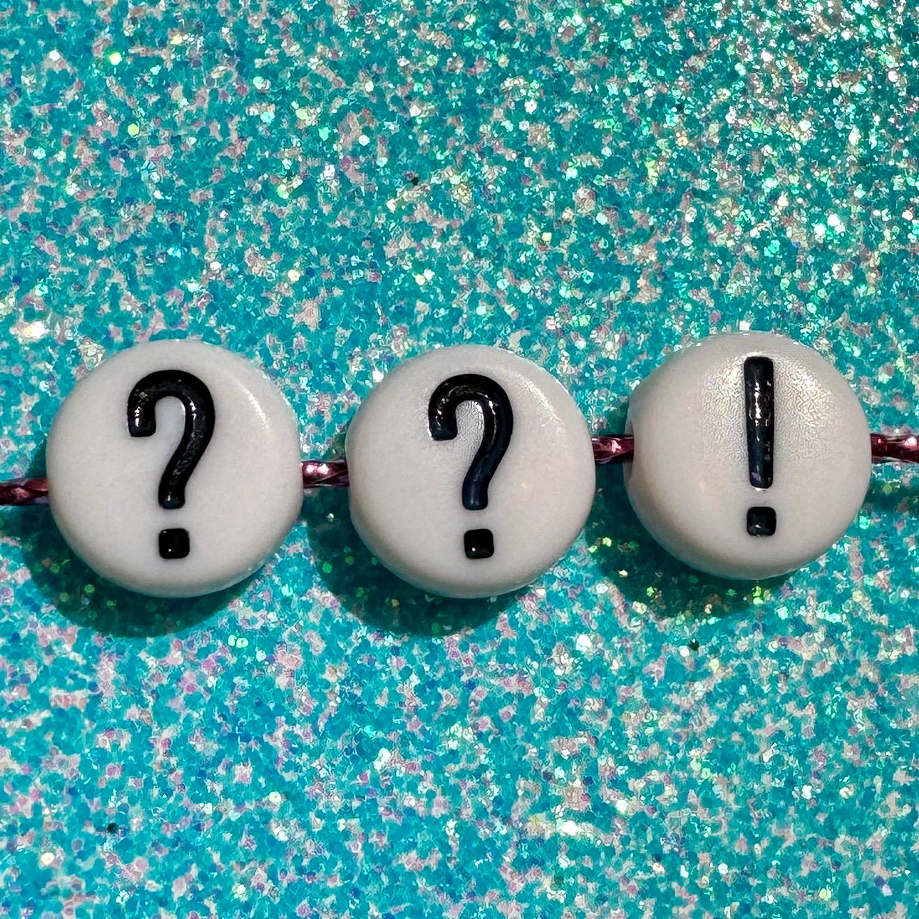 100 White Acrylic Exclamation Point Beads: 7mm DIY Jewelry
