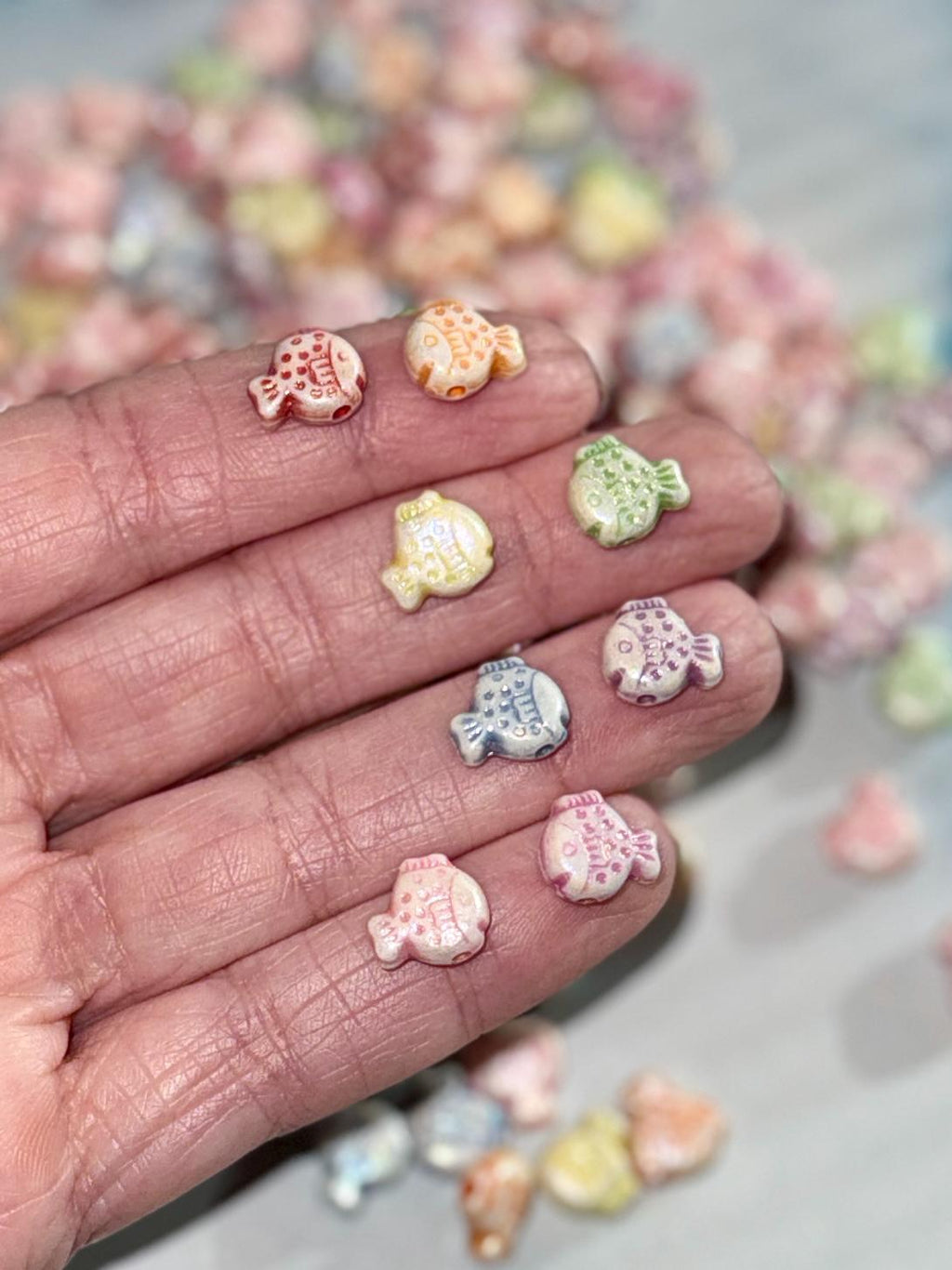 Shiny Fish Beads, 100 pcs, 10.5mm, Acrylic, Funny Beads for Kandi, Crafts, Kawaii beads