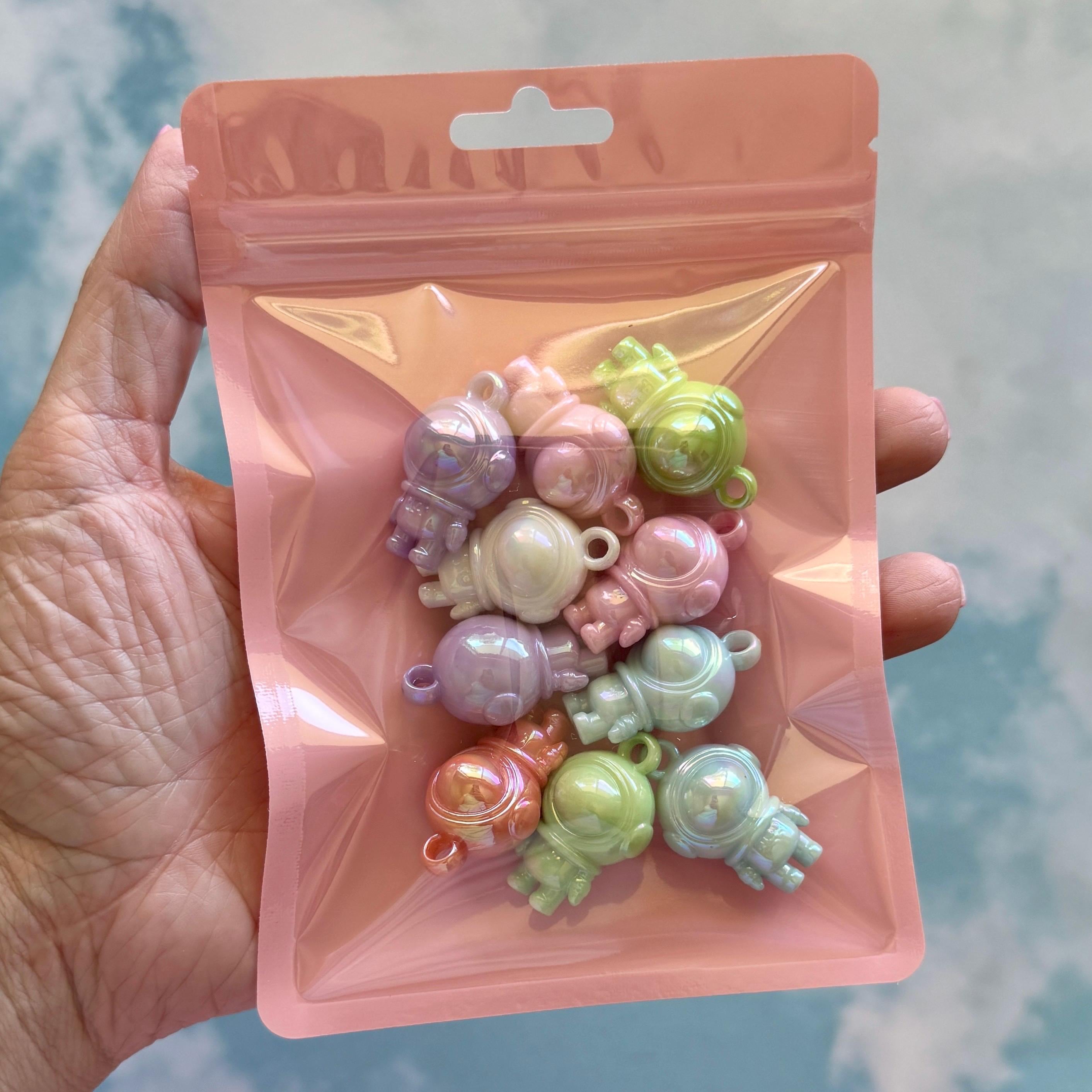 10 pcs Chunky UV Charm Mix, Bead Soup, Kawaii Y2K Kandi Charm Mix, for Crafts, Keychains, Purse Charms