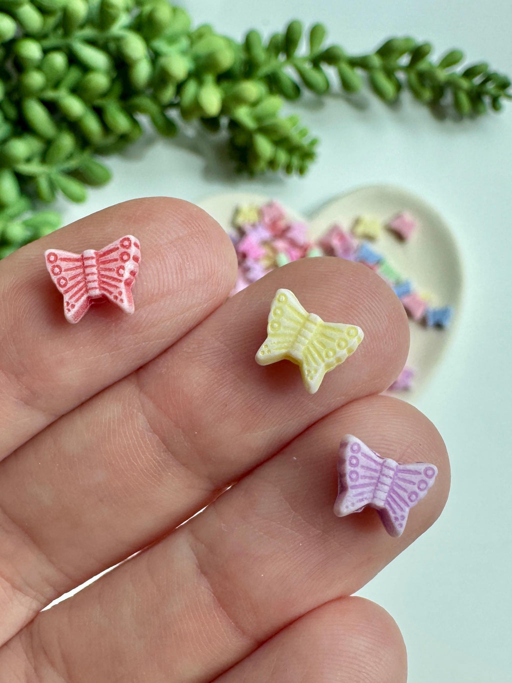 Tiny Butterfly Beads, Acrylic, Mixed Colors, 7x9x3mm, Hole: 2mm, 100 pcs
