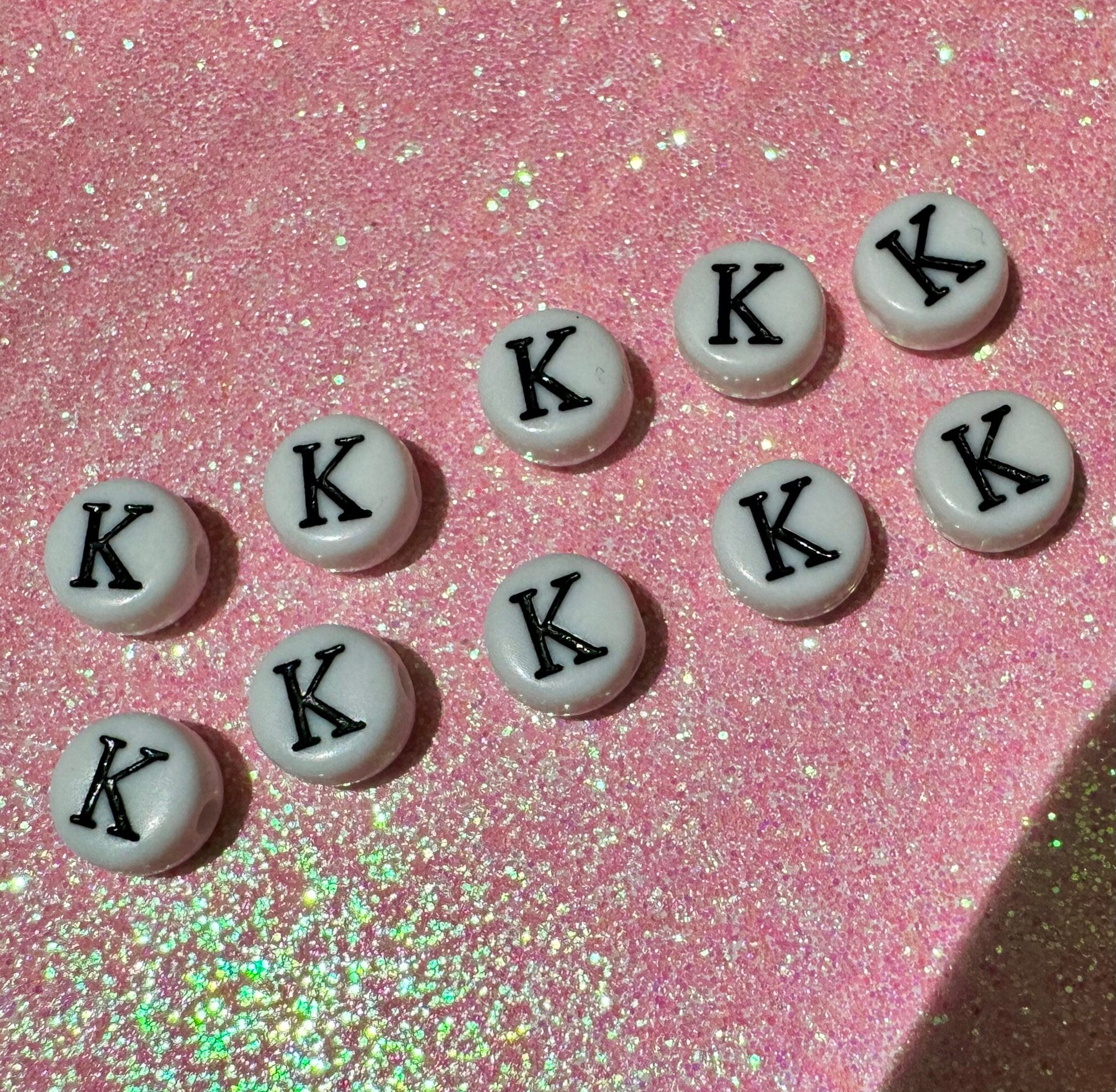 Kappa Greek Letter Beads: DIY Sorority Bracelet Accessories, 7mm (100 pc)