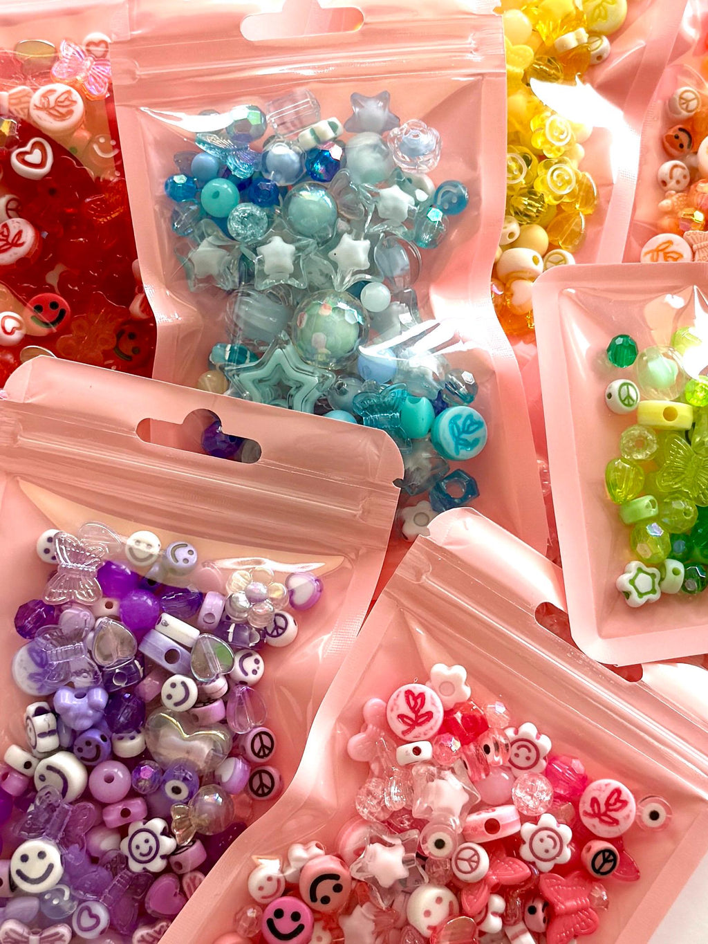 Bead Bags! Mystery Kawaii Kandi Kidcore Color-Themed Bags of Beads, Bead Scoop, 100 pcs