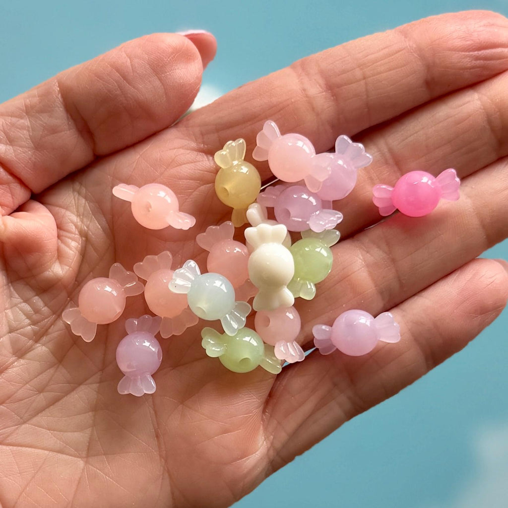 Pastel Candy Beads, 17mm, Hole: 2.5mm, Acrylic, 50 pcs