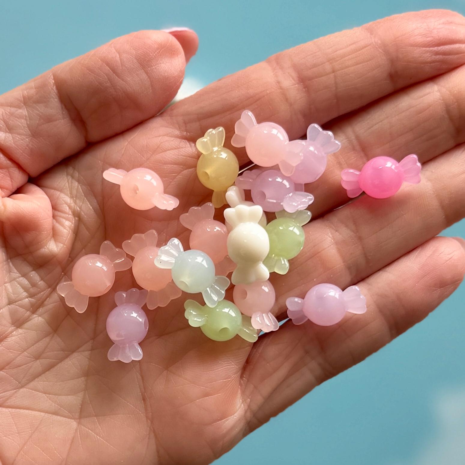 Pastel Candy Beads, 17mm, Hole: 2.5mm, Acrylic, 50 pcs