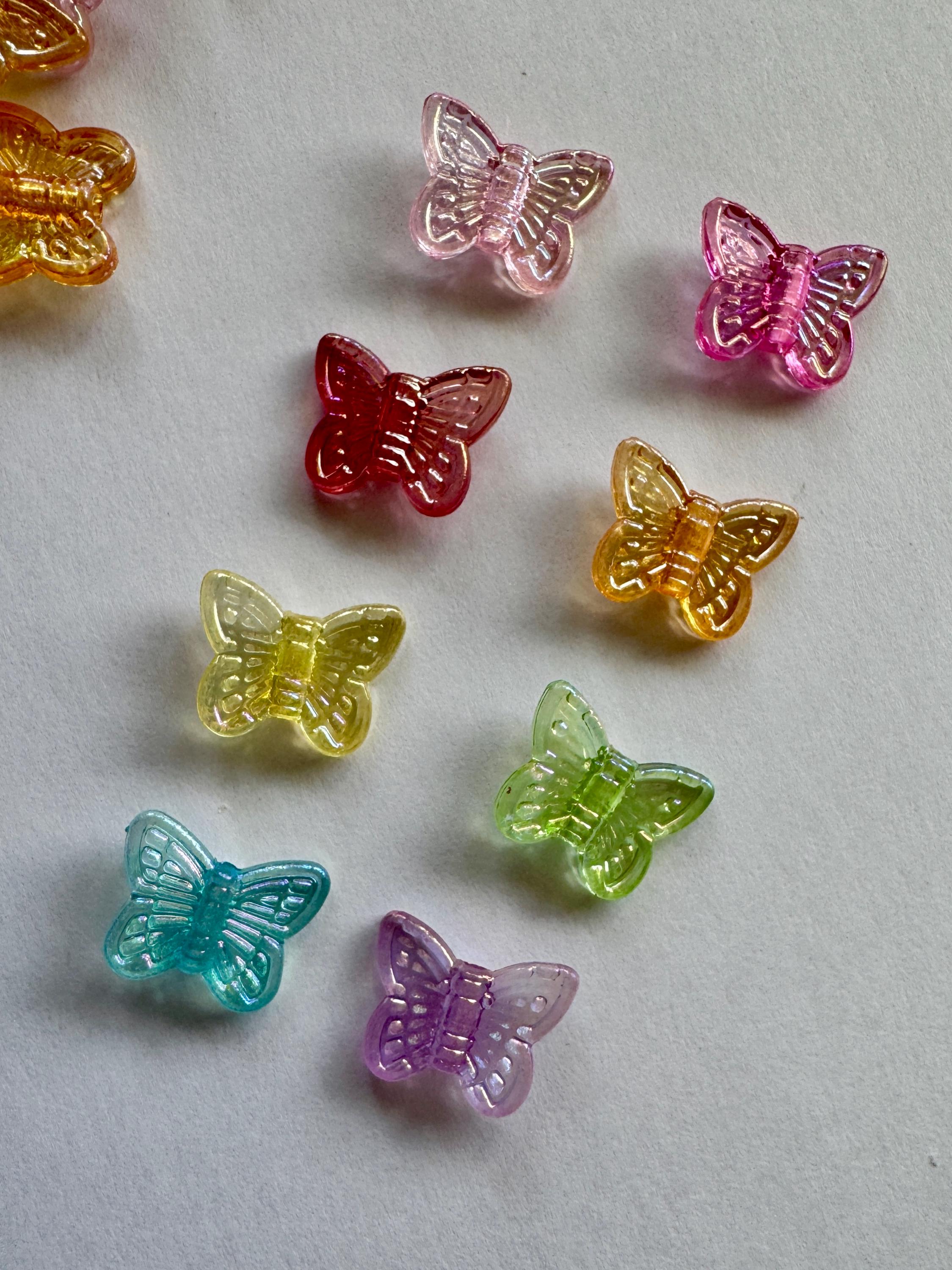 Butterfly Beads, AB Coating, 50pcs