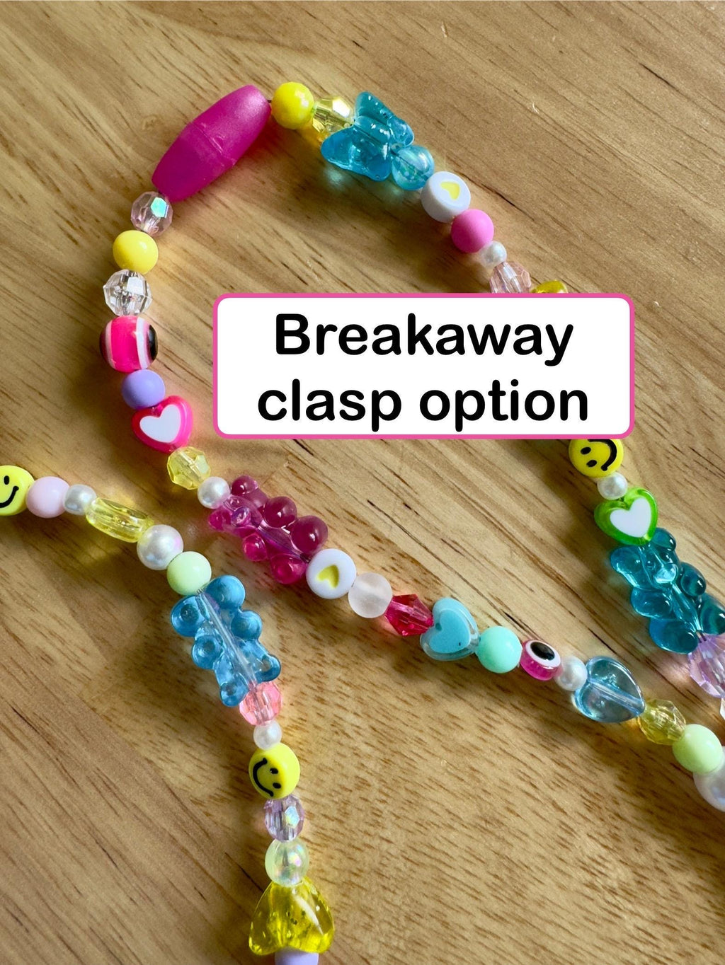 Custom Beaded Lanyard, Vertical Name Beads, Y2K Kidcore Style