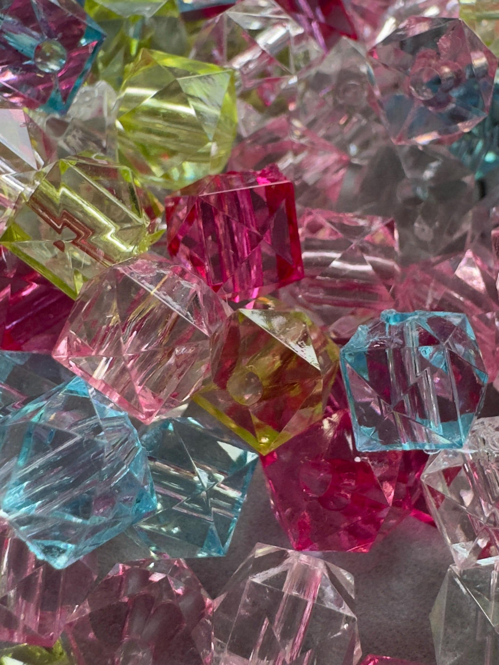 Faceted Square Acrylic Ice Cube Beads: DIY Jewelry Making, 8mm, 50pcs