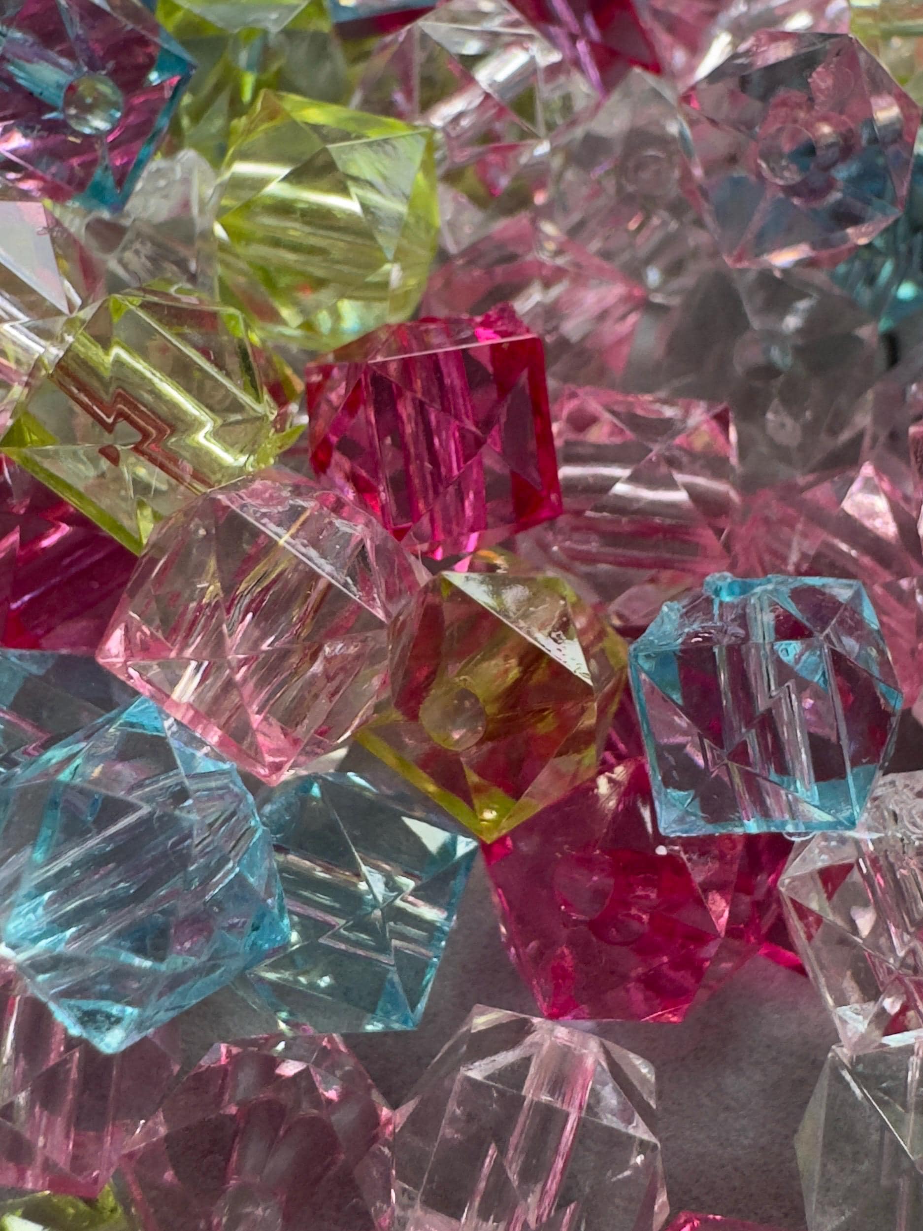 Faceted Square Acrylic Ice Cube Beads: DIY Jewelry Making, 8mm, 50pcs