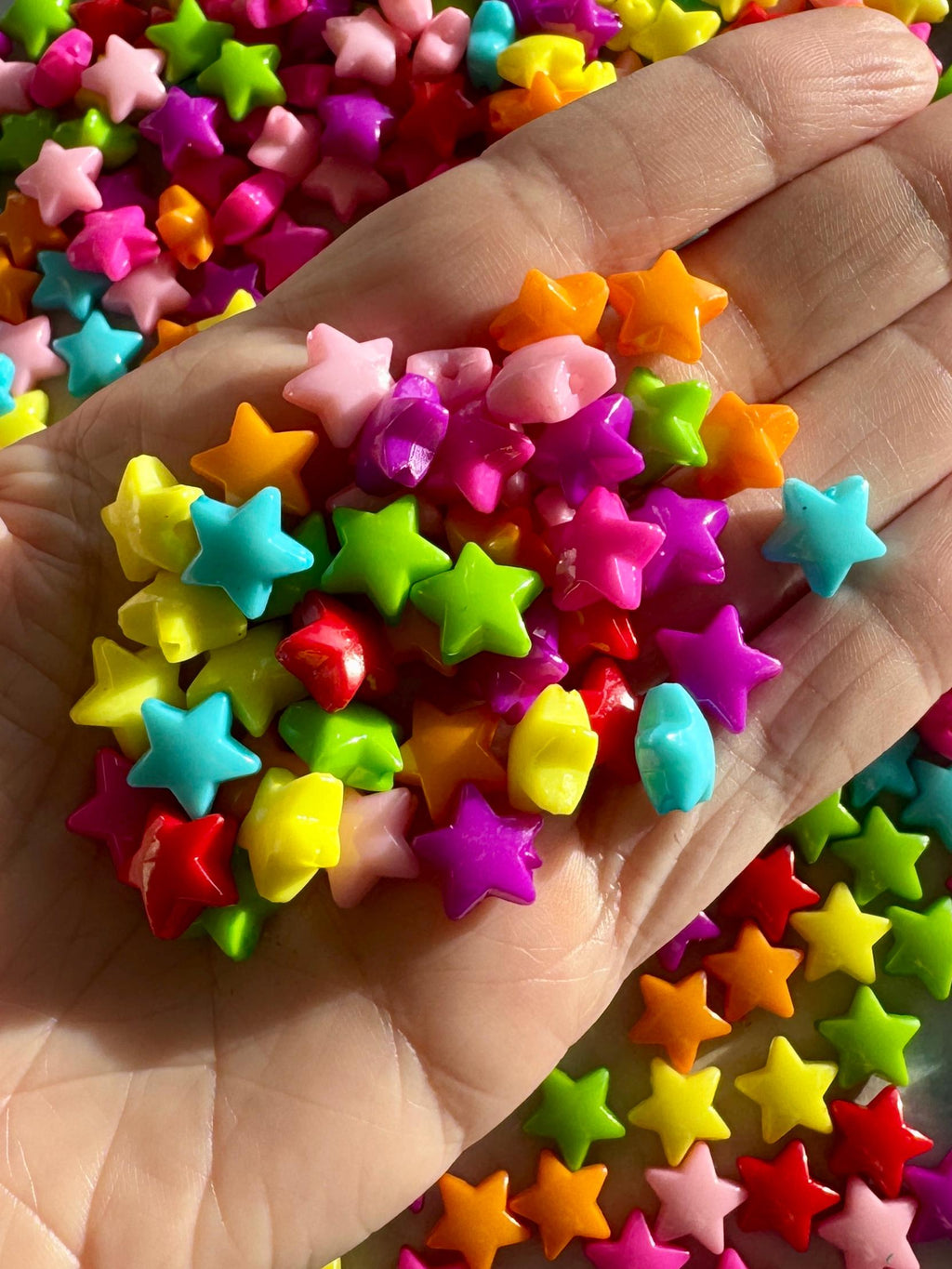 Bright Star Beads, 12mm, Hole: 2mm for Kandi, Crafts, Necklaces, DIY Jewelry, 50 pcs