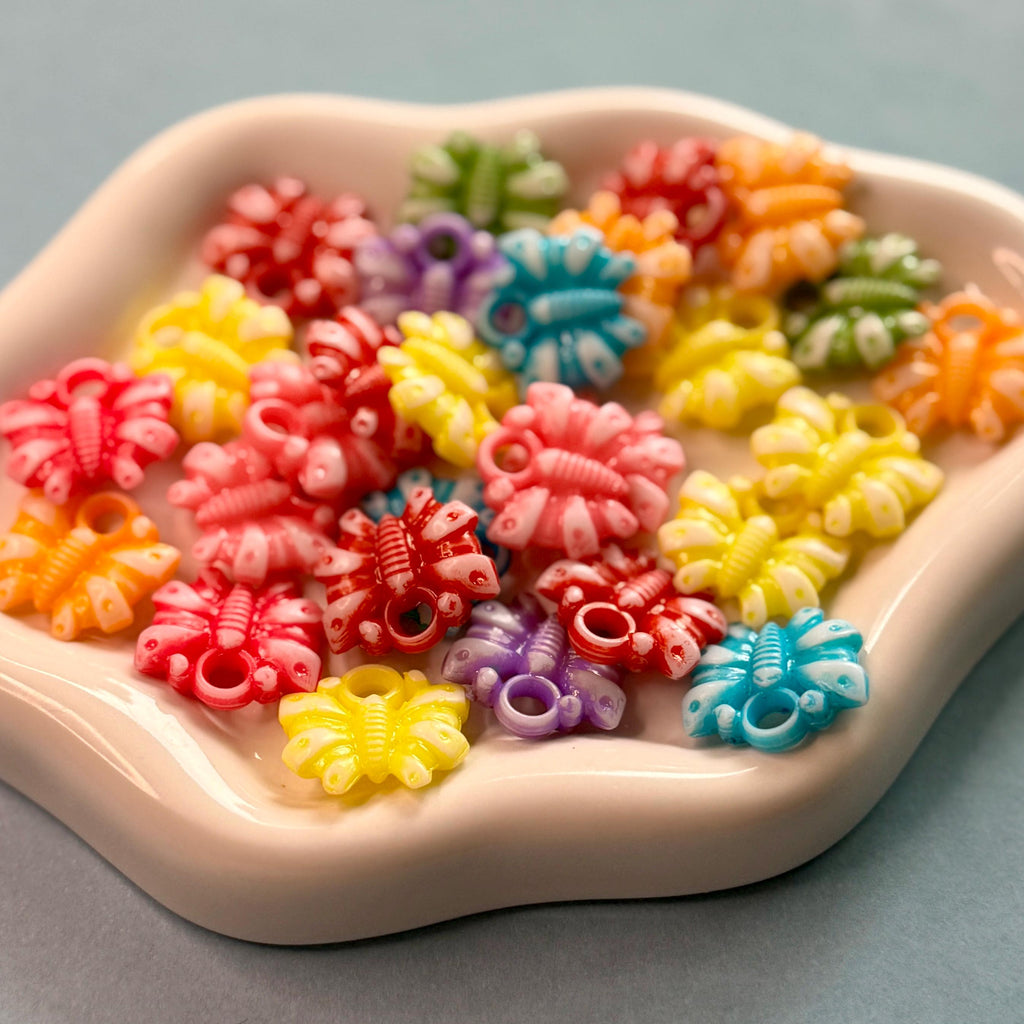 Colorful Butterfly Charms, 16.5mm, Hole: 3mm, 50 pcs