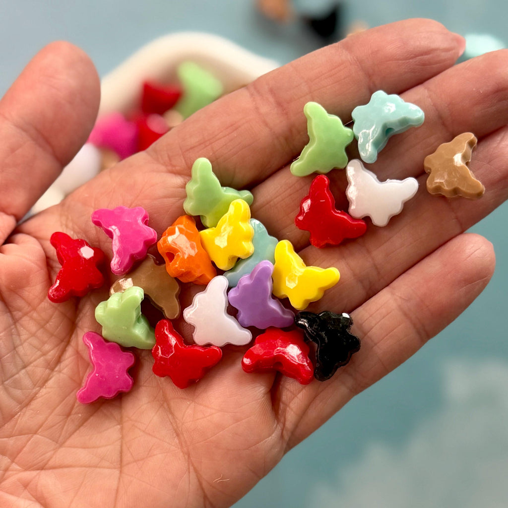 Opaque Butterfly Beads, Acrylic, 11.5mm, Hole: 2mm, 25 pcs