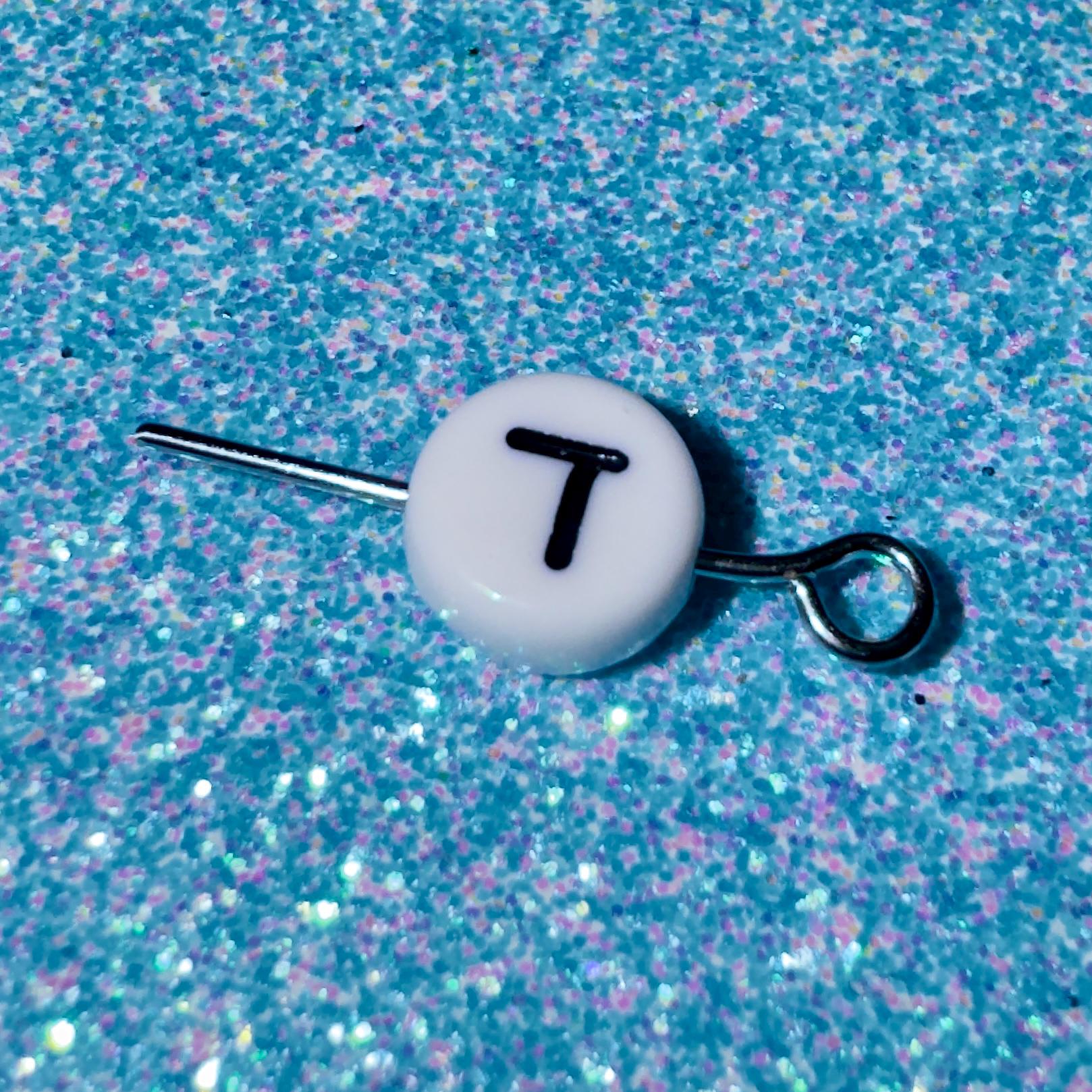 Hebrew Letter Beads, White Acrylic, Black Writing, Full Aleph-Bet, 5 Sets (135 pcs), 7x4mm Hole: 1mm