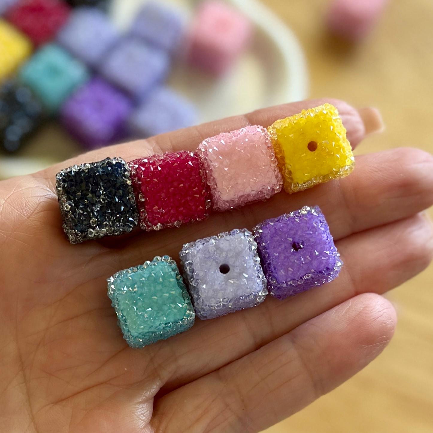 Fake Sugar Cube Beads, 14.5mm, Hole: 1.5, 5 pcs
