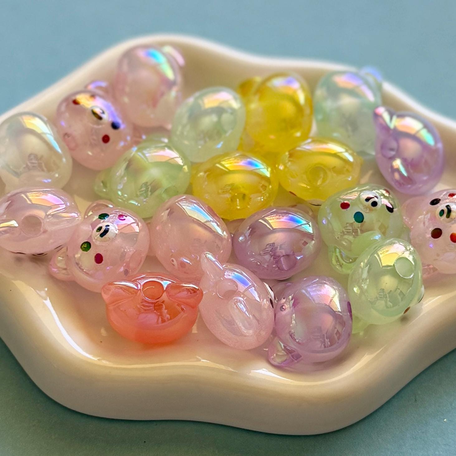AB Bear Beads, Acrylic, 16.5, Hole: 3.5mm, 5 pcs
