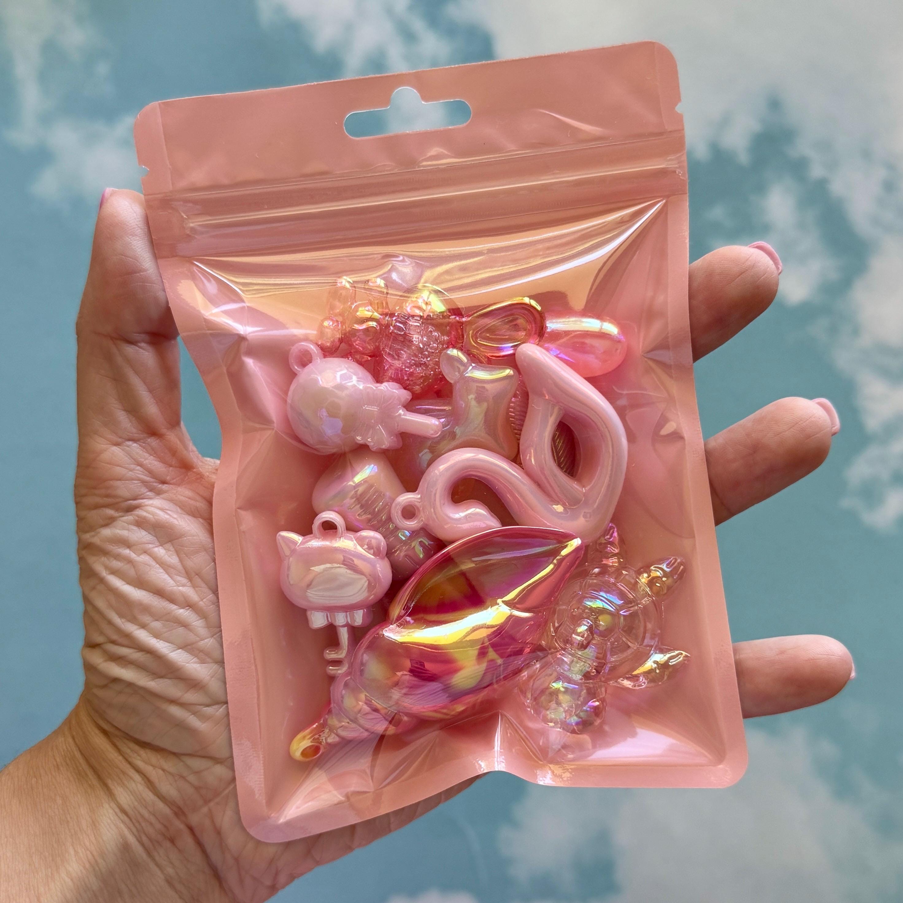 10 pcs Chunky UV Charm Mix, Bead Soup, Kawaii Y2K Kandi Charm Mix, for Crafts, Keychains, Purse Charms