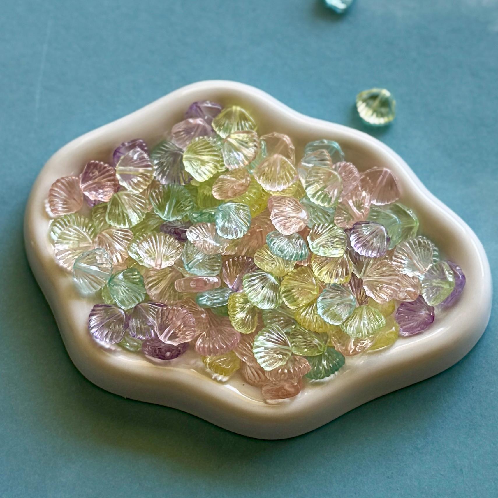 Transparent Shell Beads, Acrylic, 10mm, Hole: 1.5mm, 200 pcs