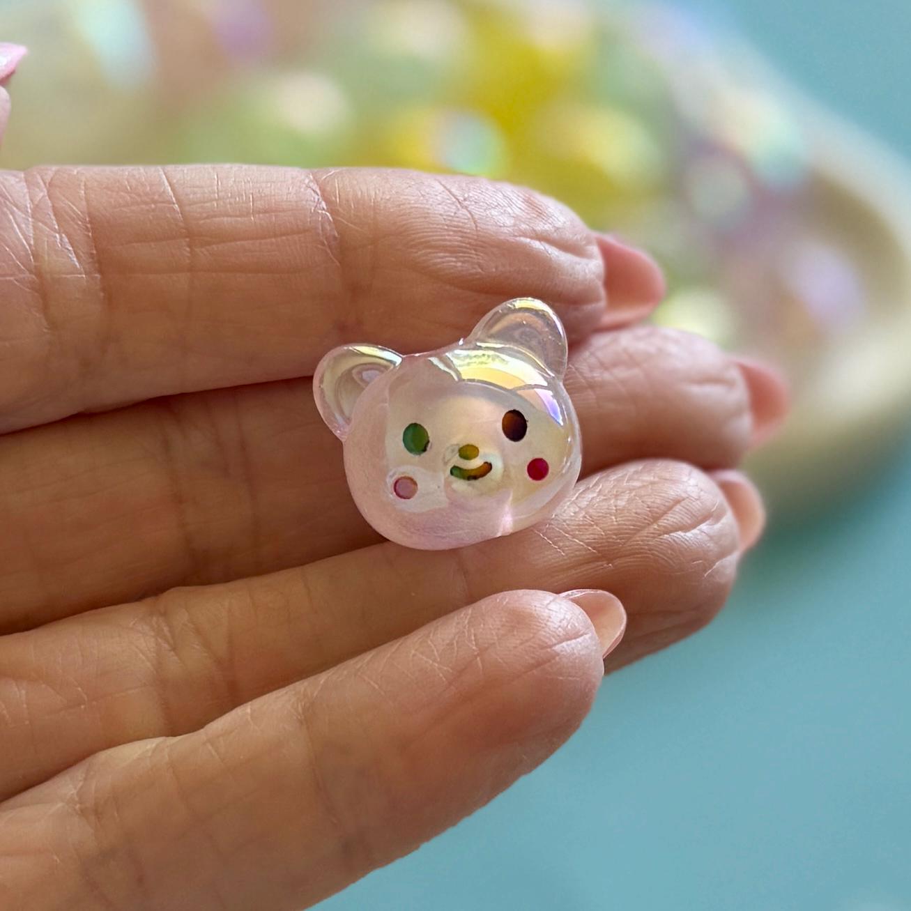 AB Bear Beads, Acrylic, 16.5, Hole: 3.5mm, 5 pcs