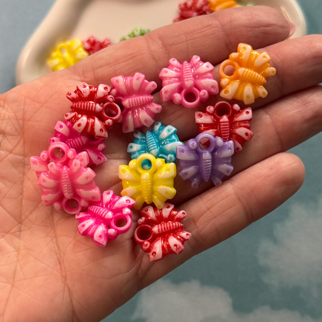 Colorful Butterfly Charms, 16.5mm, Hole: 3mm, 50 pcs