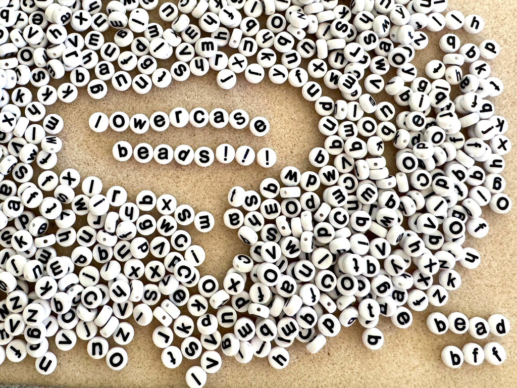 lowercase beads!!! Acrylic, 7mm, Choose Your Quantity