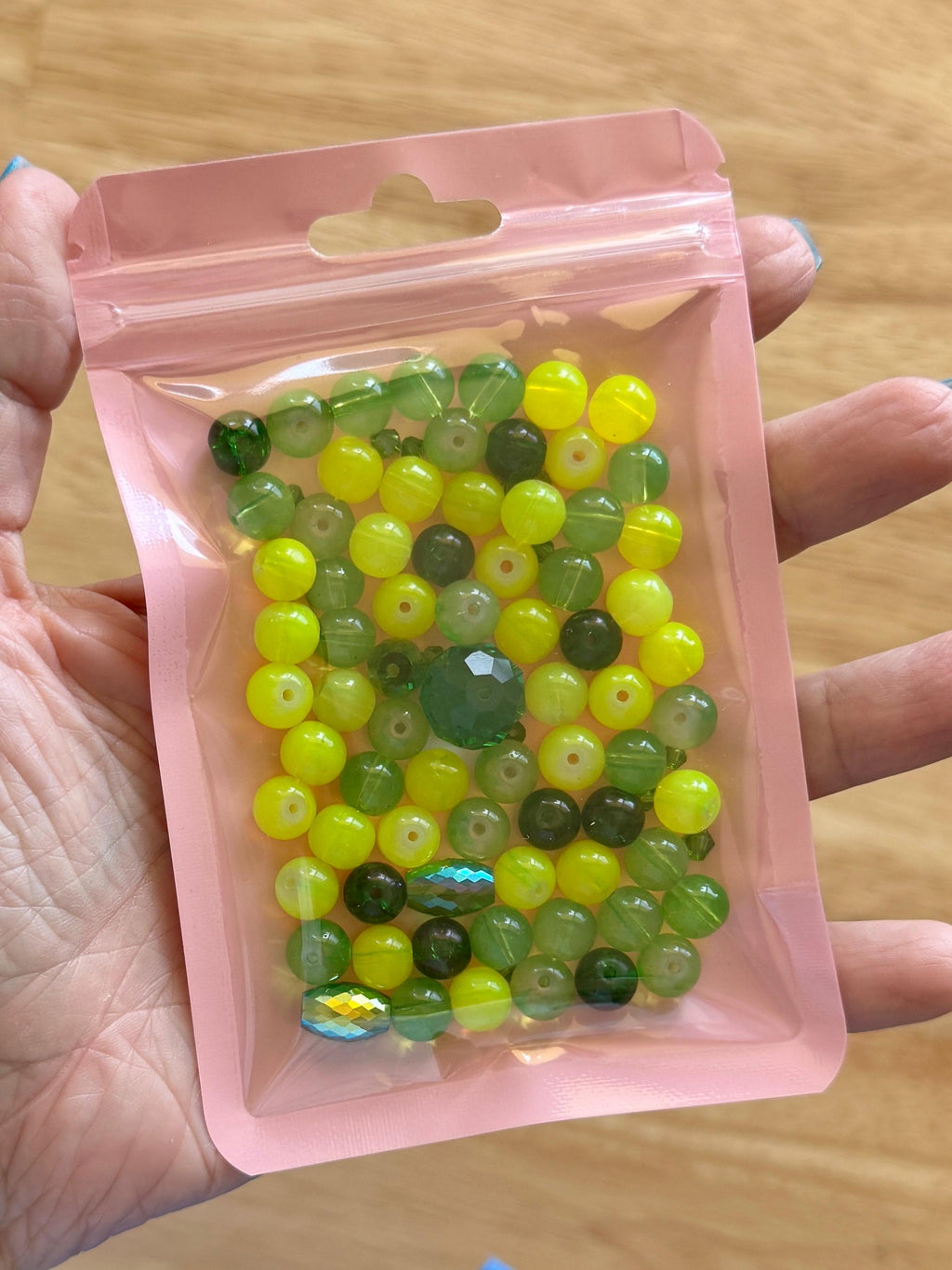 Green Glass Bead Set, 80 pcs