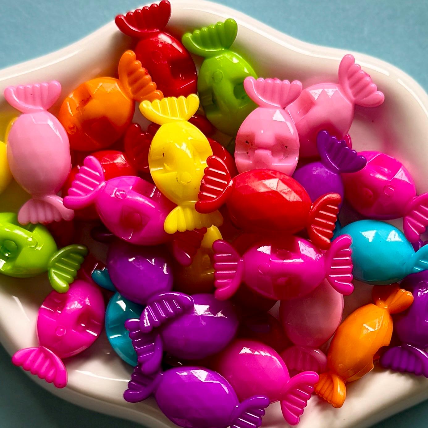 Chunky Large Hole Candy Beads, 28mm, Hole: 3mm, 40 pcs