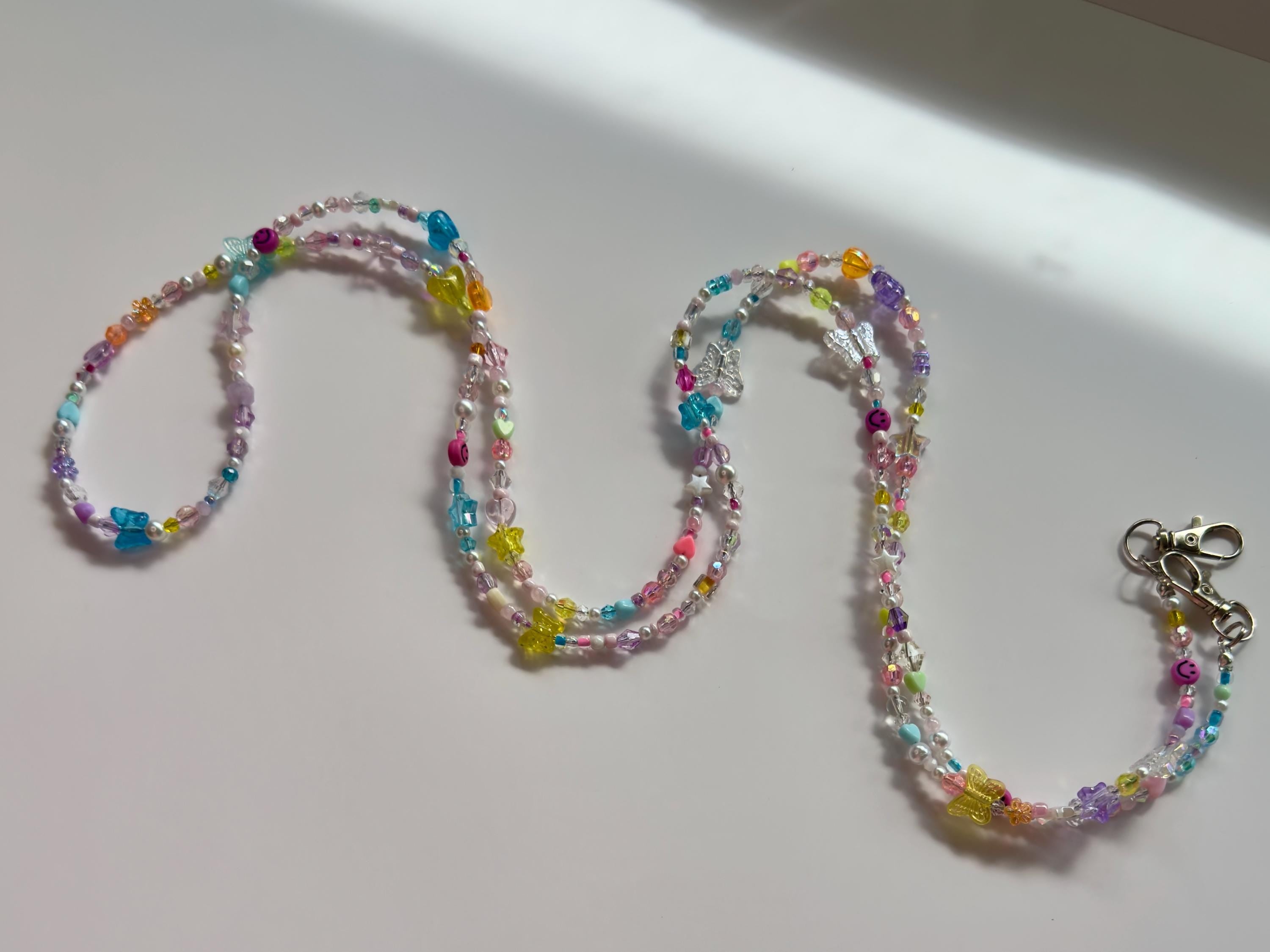 Custom Beaded Phone Strap: Y2K Kandi Kidcore Crossbody, 27"