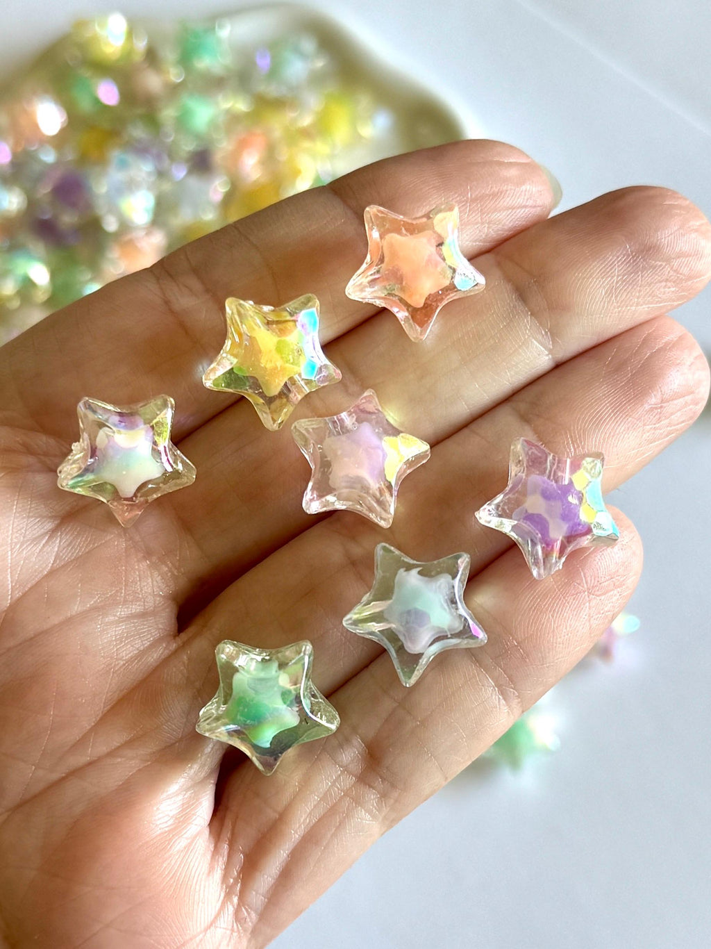 30 AB Star Bead in Beads, 14mm