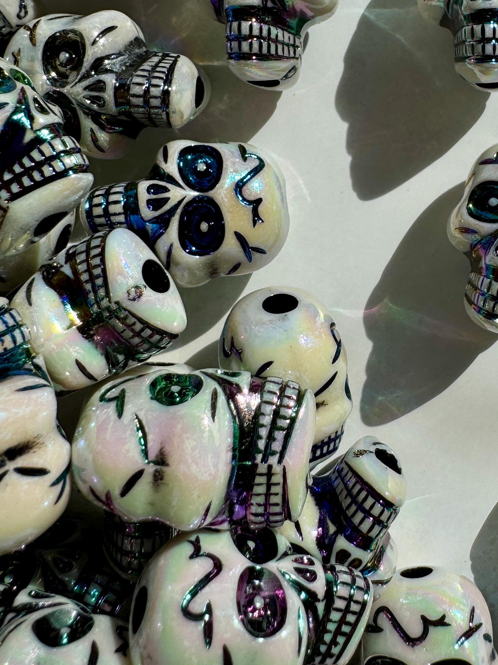 10 Pieces 23mm Skull Beads, Hole: 3.8mm for Spooky Rave DIY Jewelry