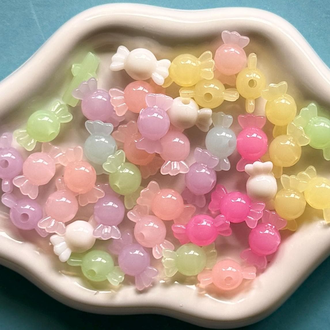 Pastel Candy Beads, 17mm, Hole: 2.5mm, Acrylic, 50 pcs