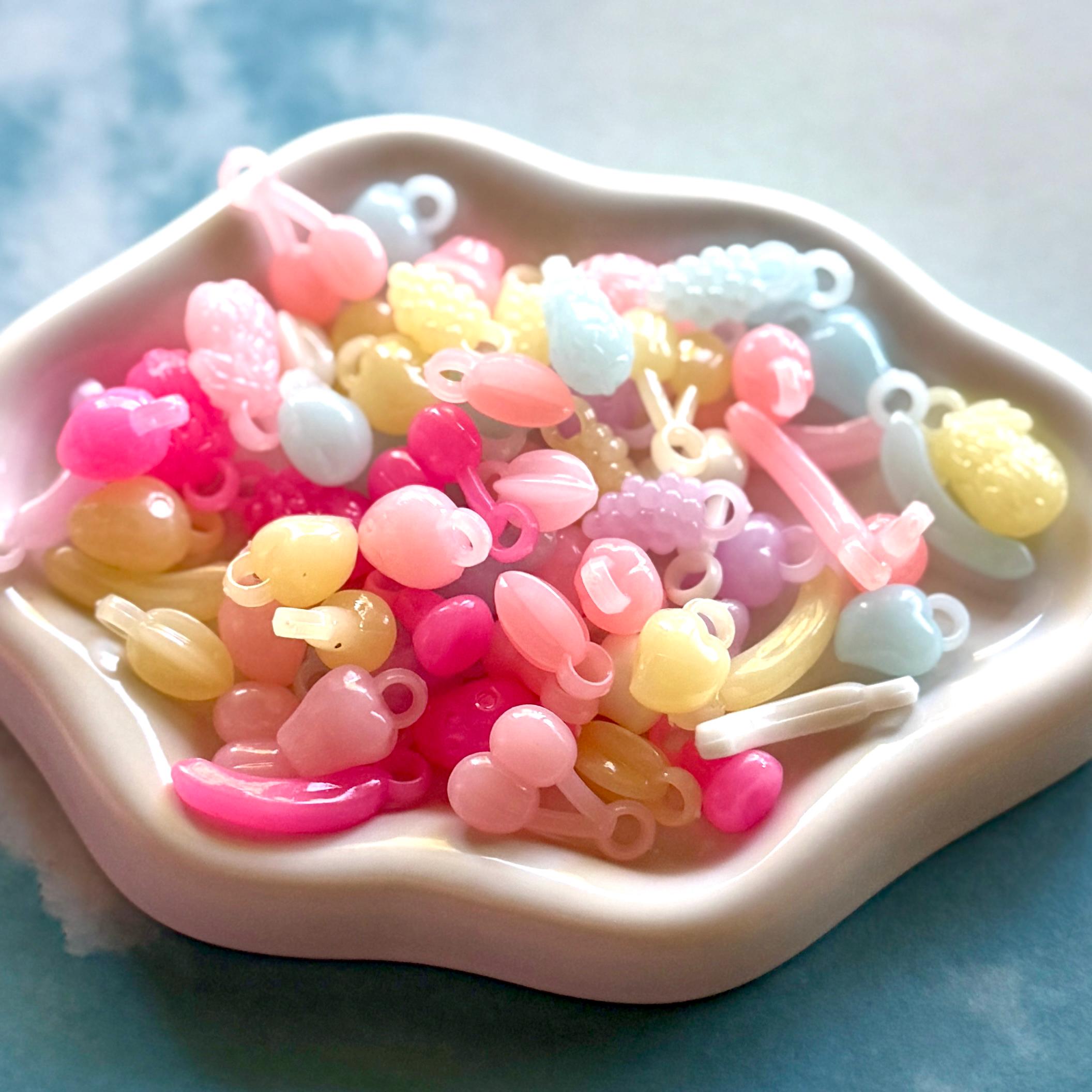 Jelly Fruit Charms, 100 pcs