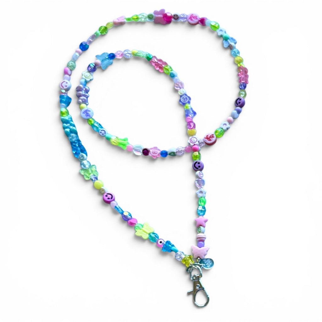 Personalized Beaded Lanyard, Y2K Teacher Nurse ID Holder