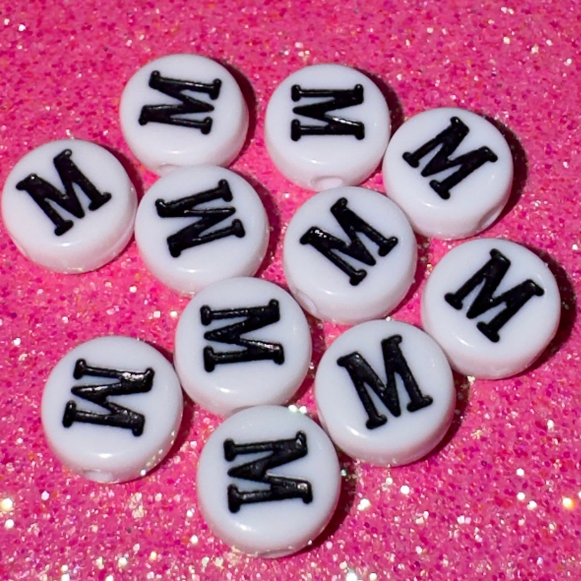 100 Mu Greek Letter Beads: White Acrylic Beads for Sorority Crafts, 7mm