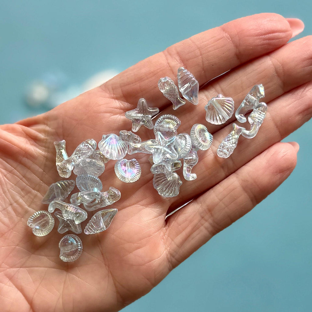 Marine Life Beads, 100 pcs, Acrylic, Hole: 1.5mm