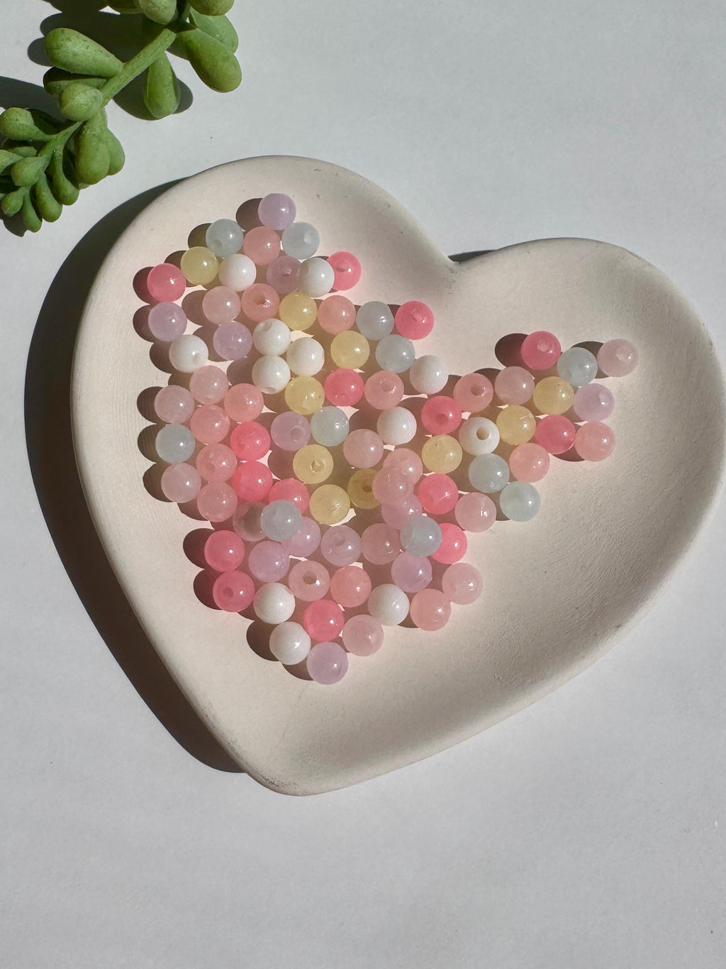 6mm Jelly Plastic Beads, Pastel, Round, Mixed Colors, 6mm, Hole: 1mm, 100 pcs