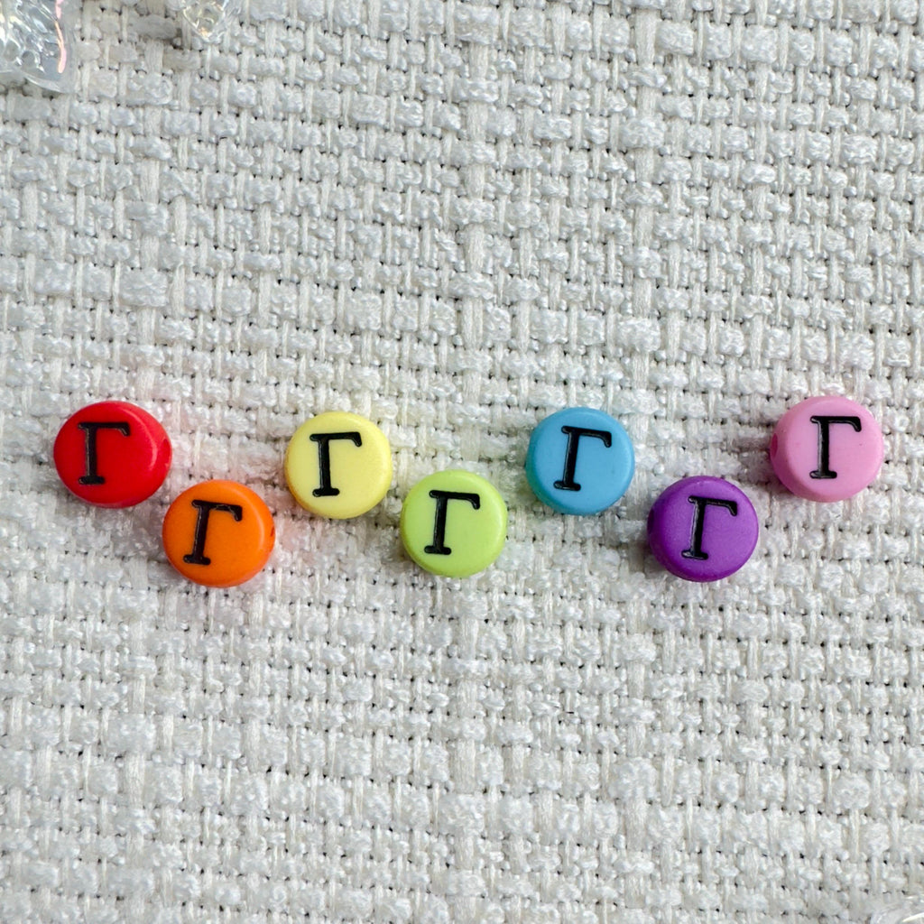 Colorful Greek Letter Beads: Sorority Fraternity DIY Bracelets (7x4mm, 10pcs)