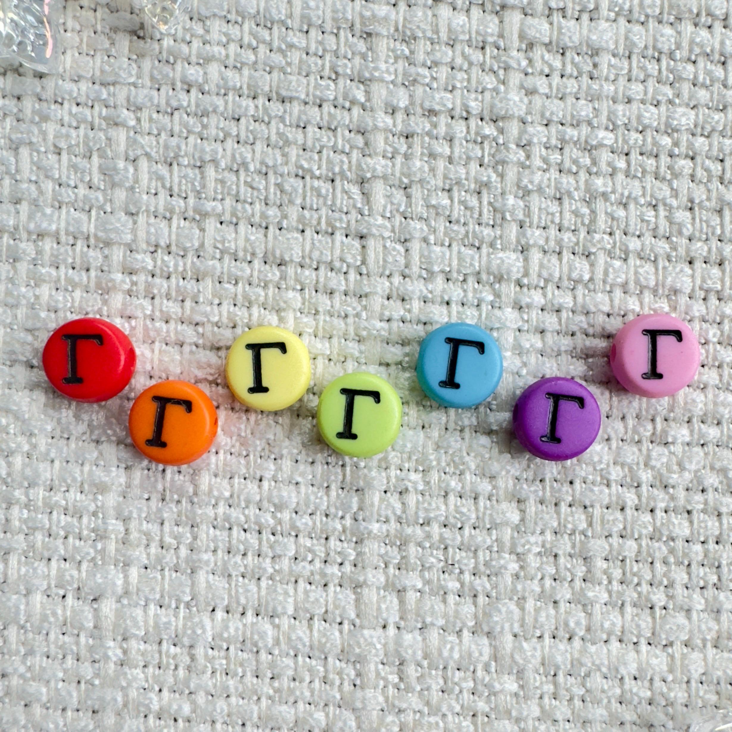 Colorful Greek Letter Beads: Sorority Fraternity DIY Bracelets (7x4mm, 10pcs)
