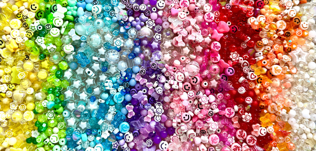 Kawaii Color-Themed Bead Bag, Kandi Kidcore Beads (200pcs)